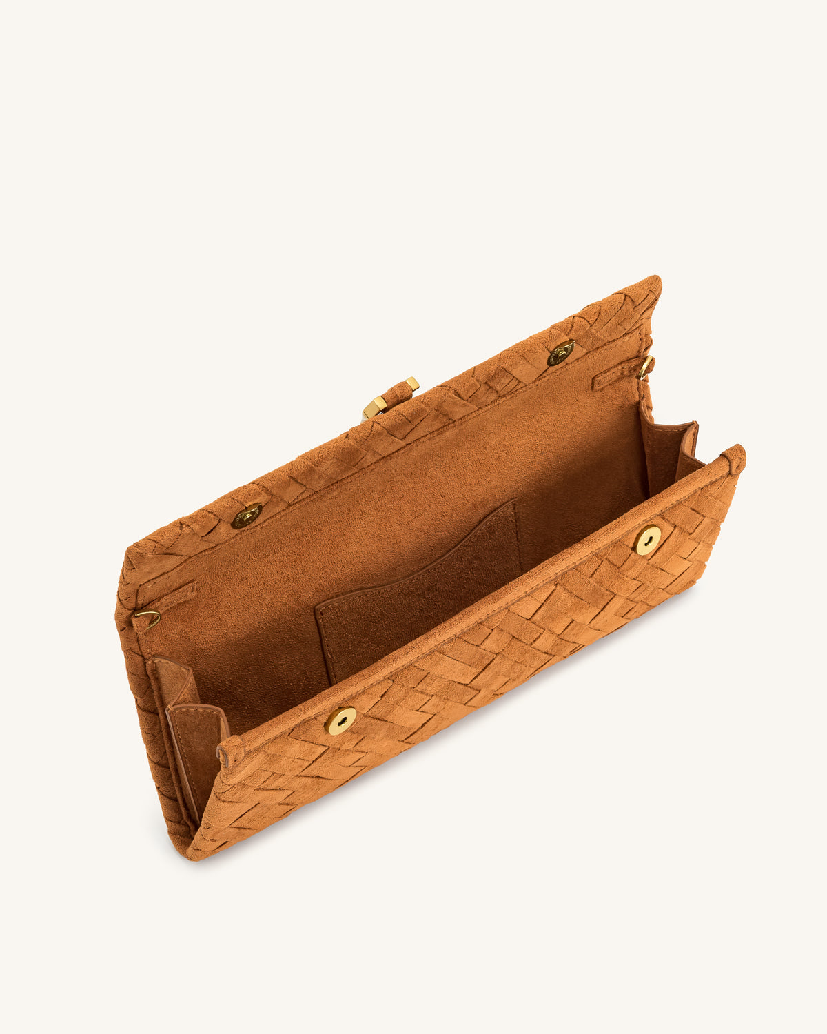 Zaria Woven Clutch - Brown - view 4