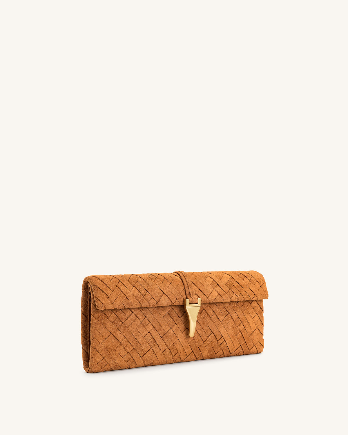 Zaria Woven Clutch - Brown - view 2