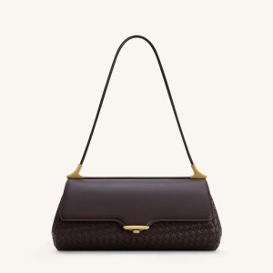 Eloise Woven Shoulder Bag - Dark Brown - view 1