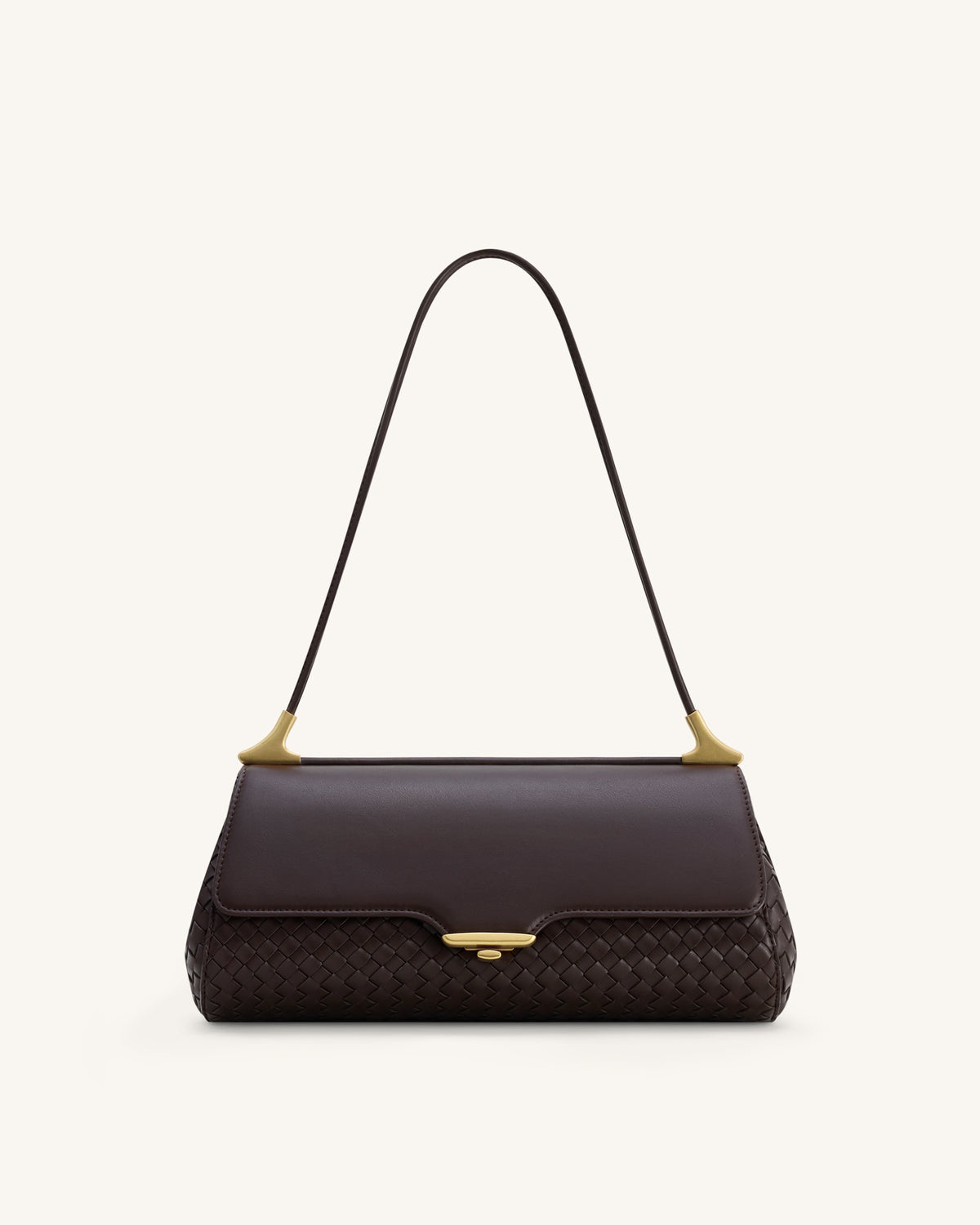 Eloise Woven Shoulder Bag - Dark Brown - view 1