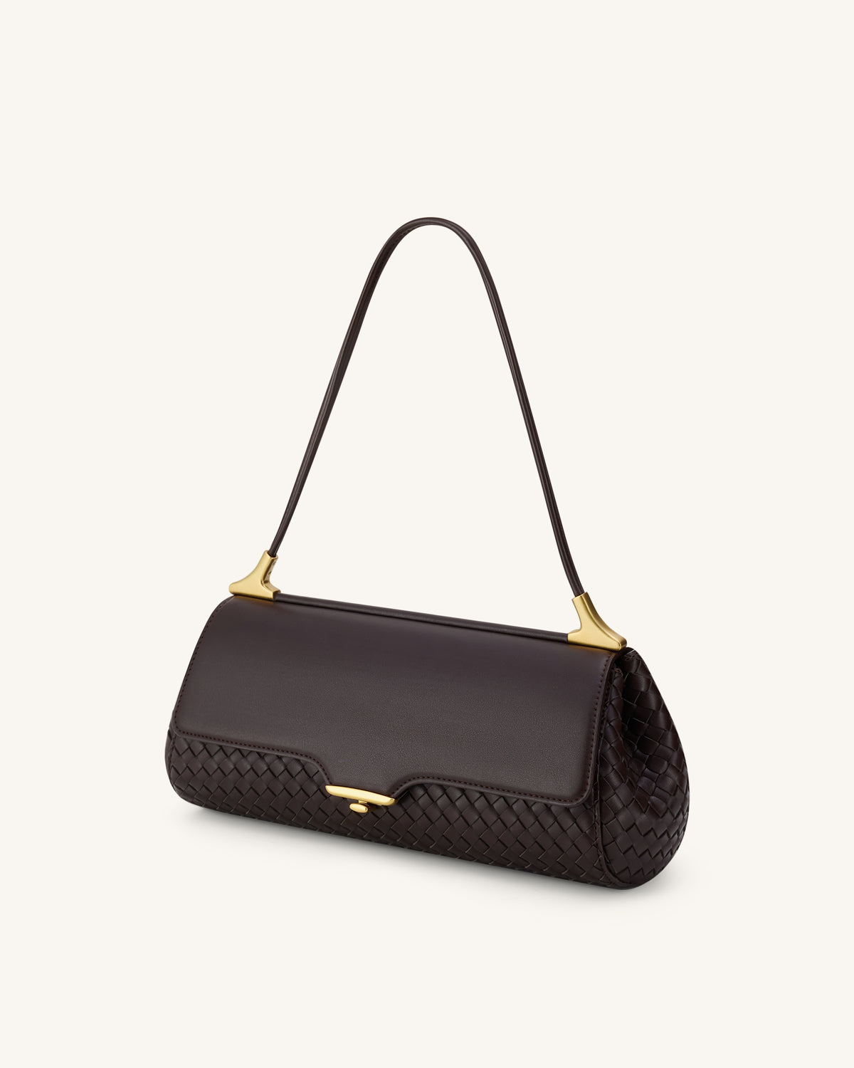 Eloise Woven Shoulder Bag - Dark Brown - view 2