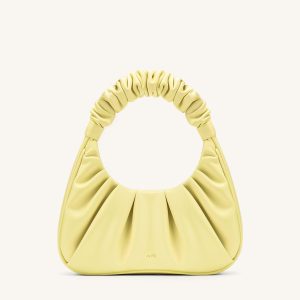 Gabbi Ruched Hobo Handbag - Light Yellow - view 1