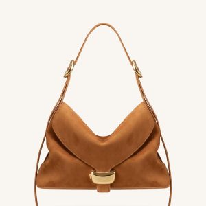 Sienna Faux Suede Hobo Bag - Brown - view 1