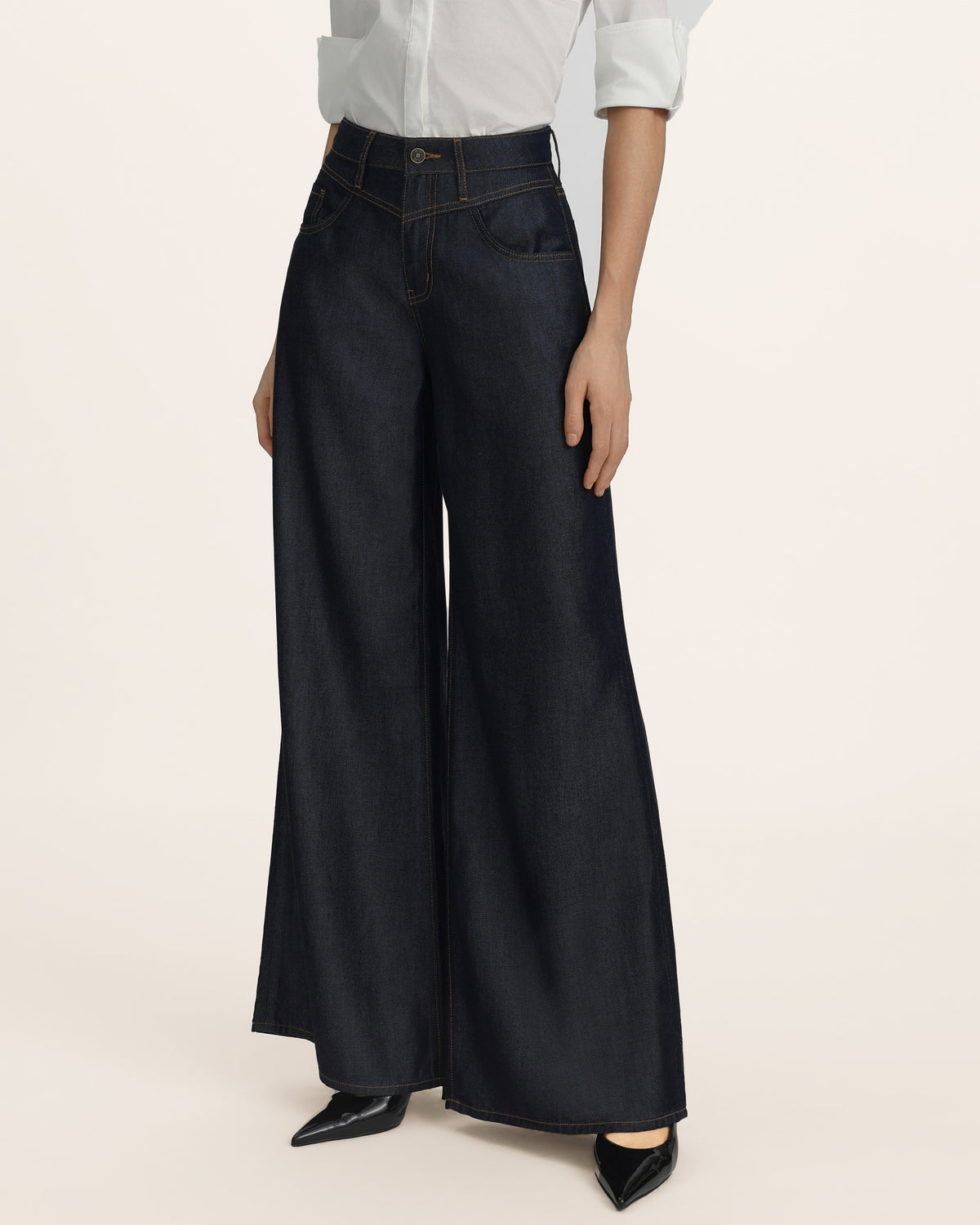 Seraphic Pink Crystal Back Wing Jeans - Deep Thoughts Only - view 3