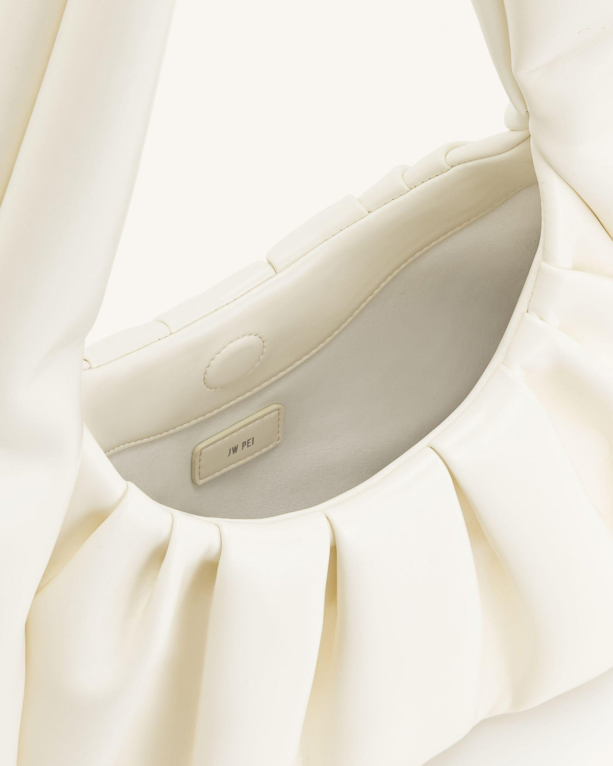 Ashley Ruched Shoulder Bag - White - view 4