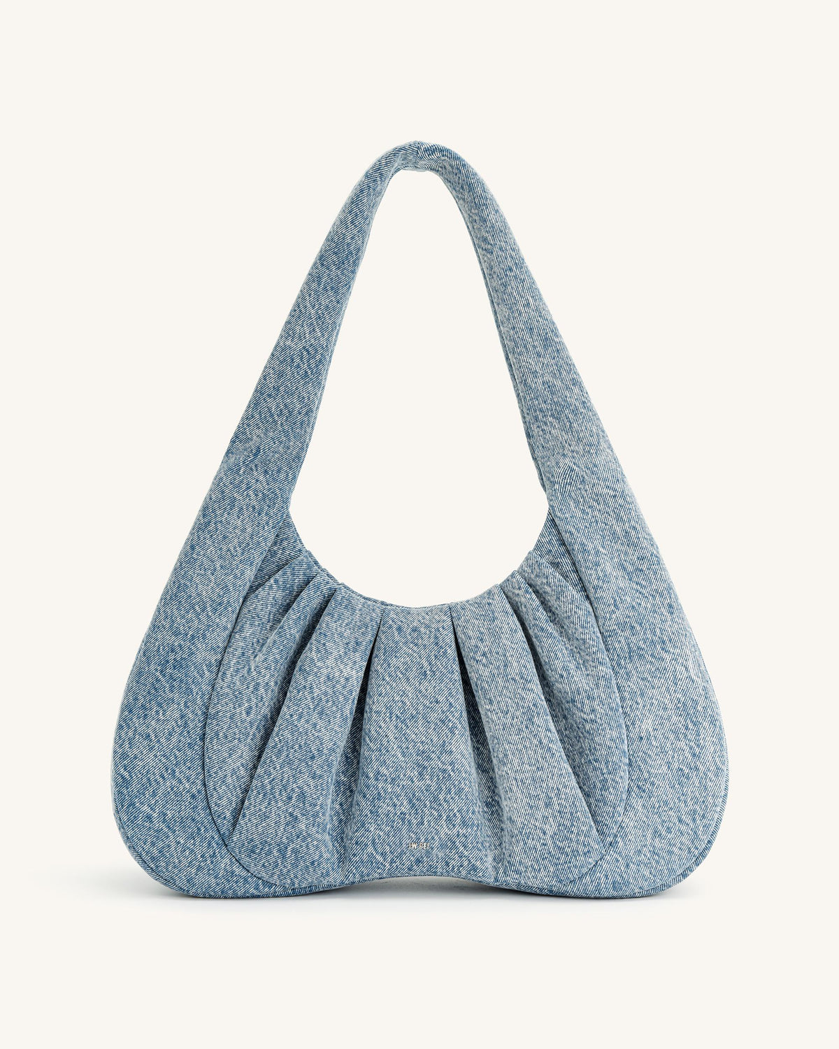 Ashley Denim Ruched Shoulder Bag - Blue - view 1