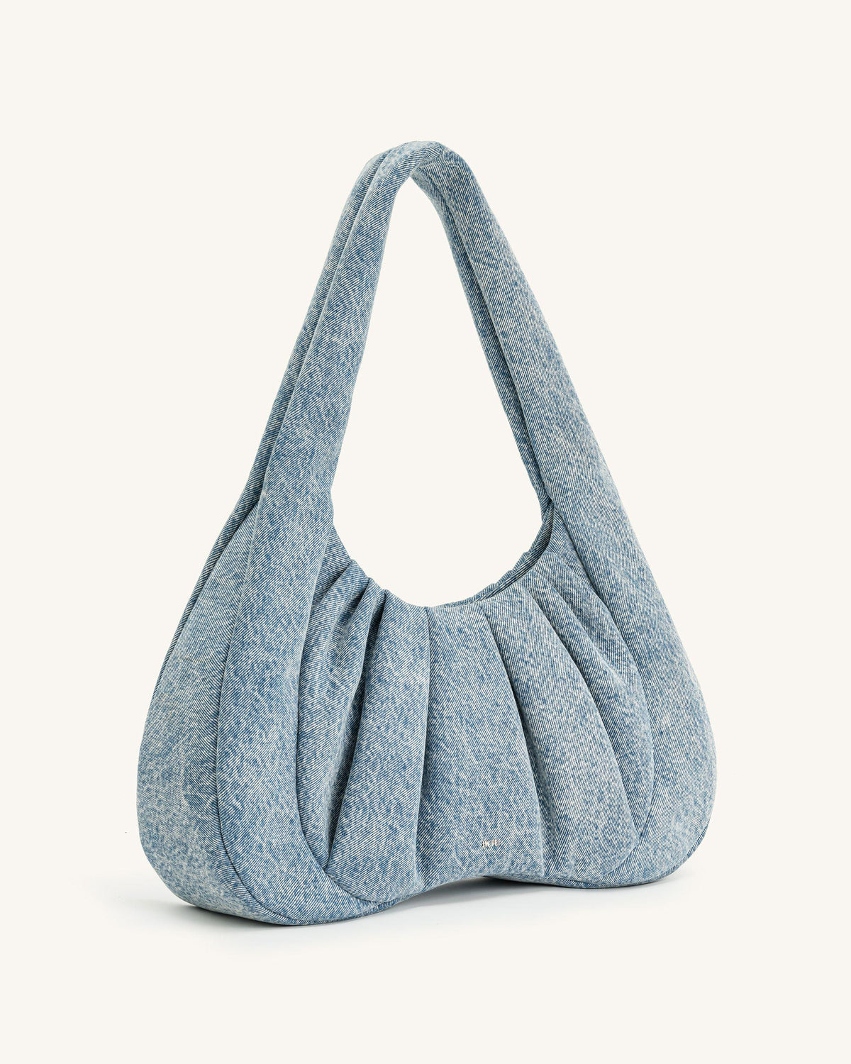 Ashley Denim Ruched Shoulder Bag - Blue - view 2