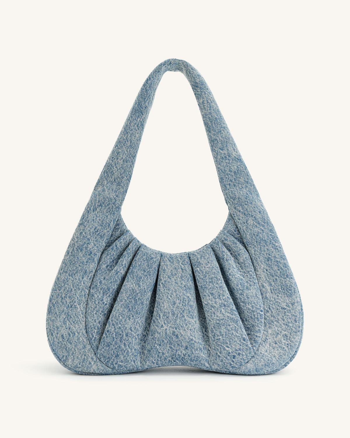 Ashley Denim Ruched Shoulder Bag - Blue - view 3