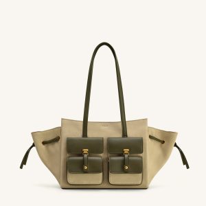 Linda Faux Suede Tote Bag - Green - view 1