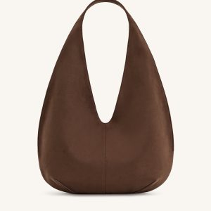 Dara Faux Suede Hobo Bag - Mocha Brown - view 1