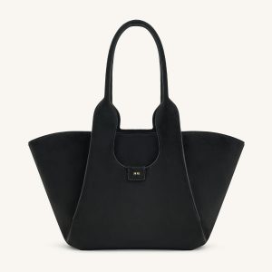 Cara Faux Suede Tote Bag - Black - view 1