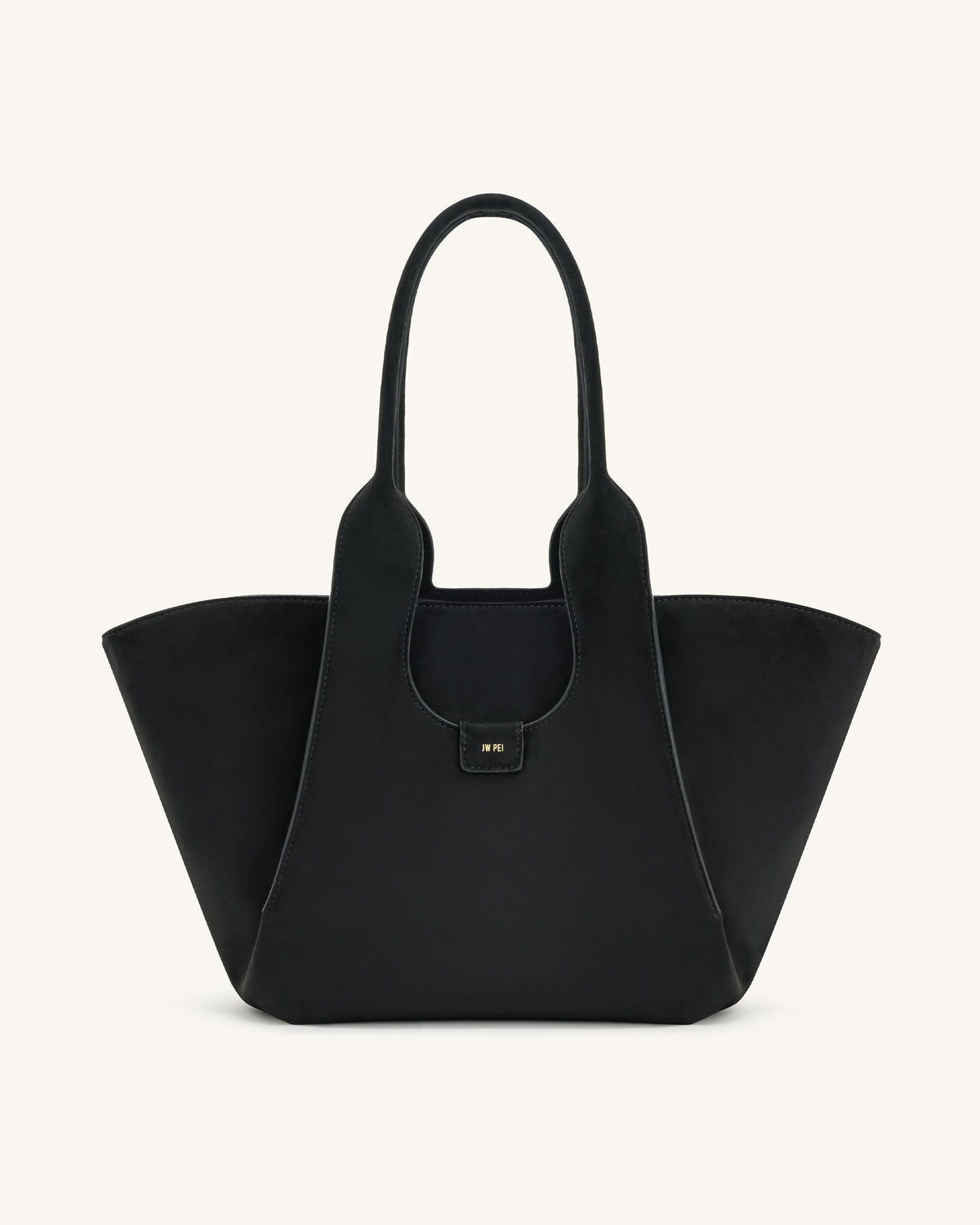 Cara Faux Suede Tote Bag - Black - view 1
