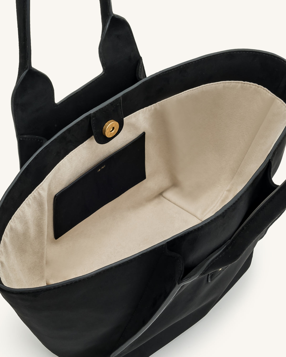 Cara Faux Suede Tote Bag - Black - view 4
