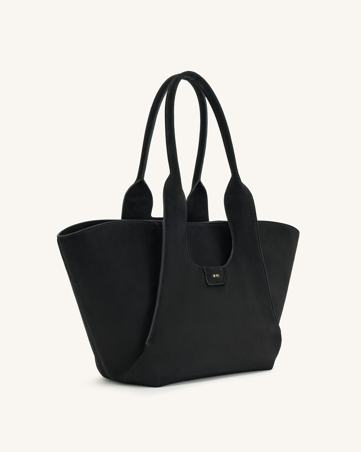 Cara Faux Suede Tote Bag - Black - view 2