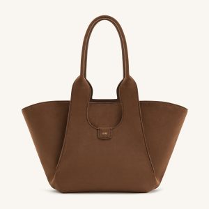 Cara Faux Suede Tote Bag - Mocha Brown - view 1