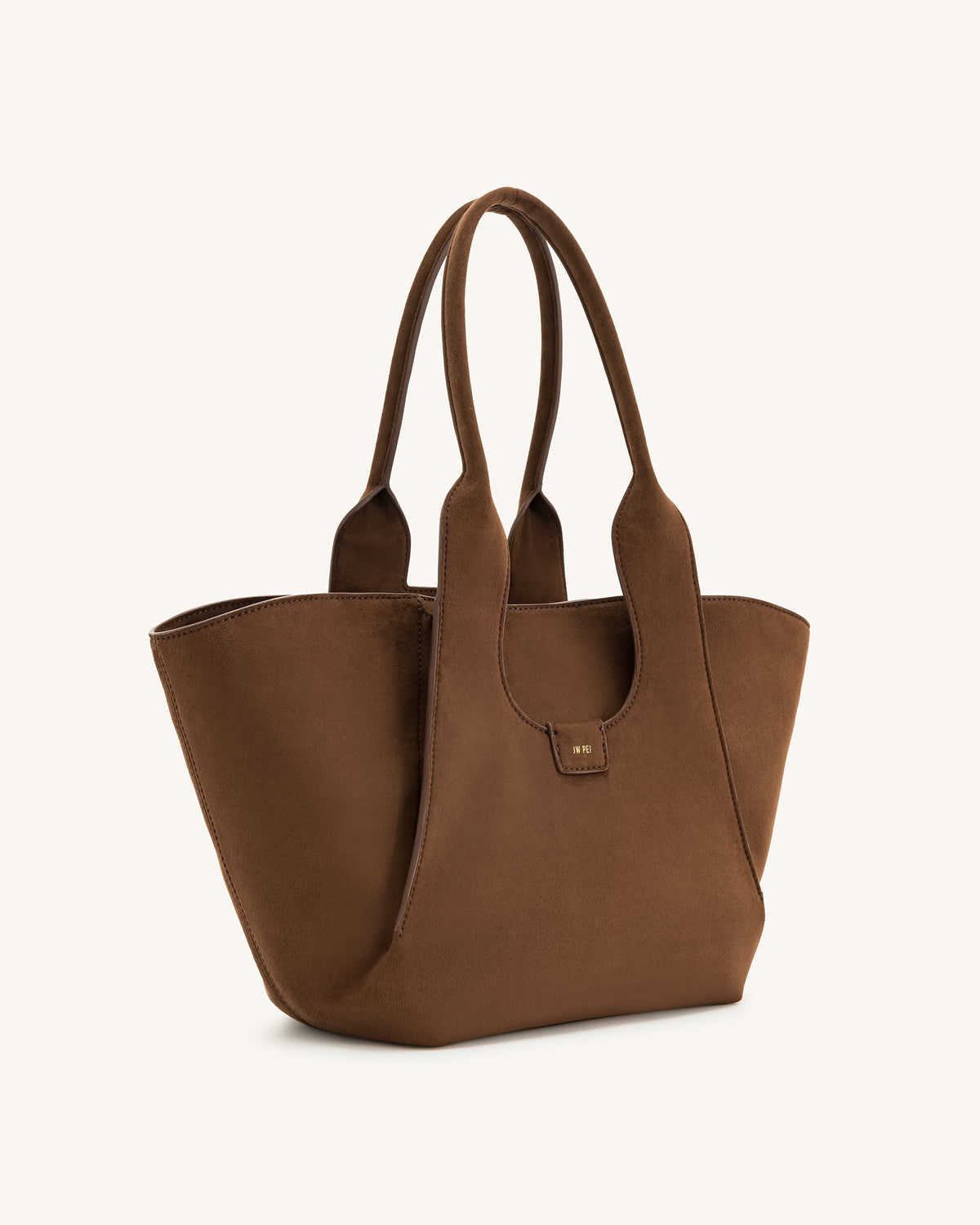 Cara Faux Suede Tote Bag - Mocha Brown - view 2