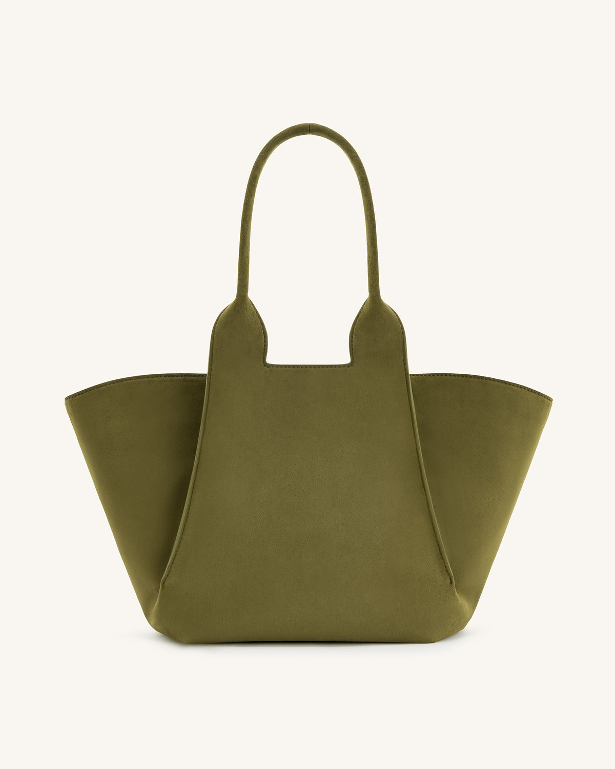 Cara Faux Suede Tote Bag - Dark Olive - view 3