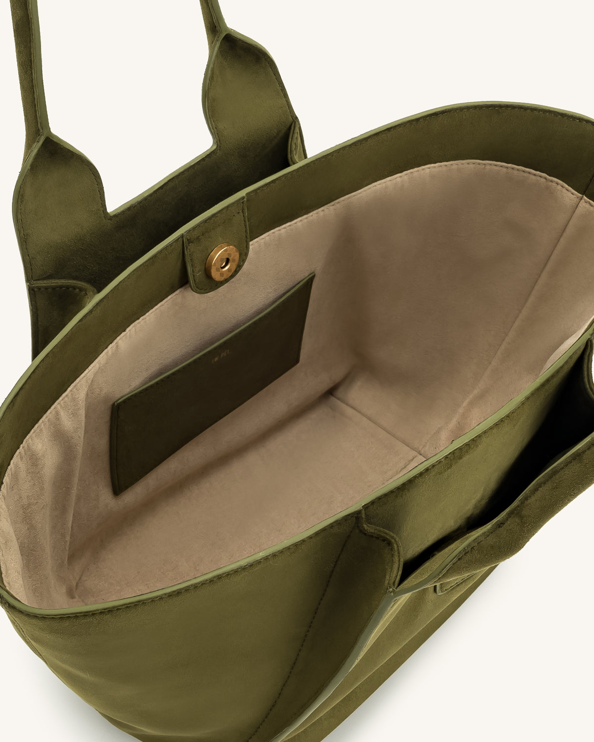 Cara Faux Suede Tote Bag - Dark Olive - view 4