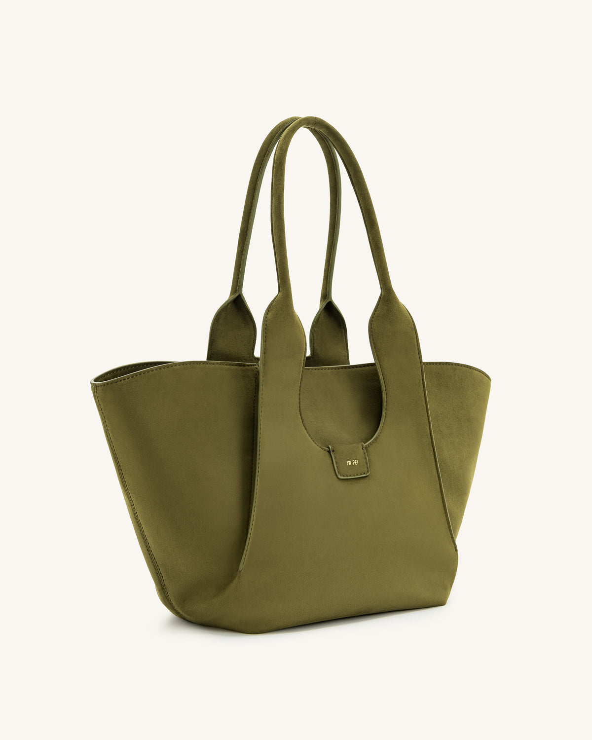 Cara Faux Suede Tote Bag - Dark Olive - view 2