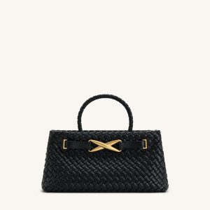 Elora Woven Tote Bag - Black - view 1
