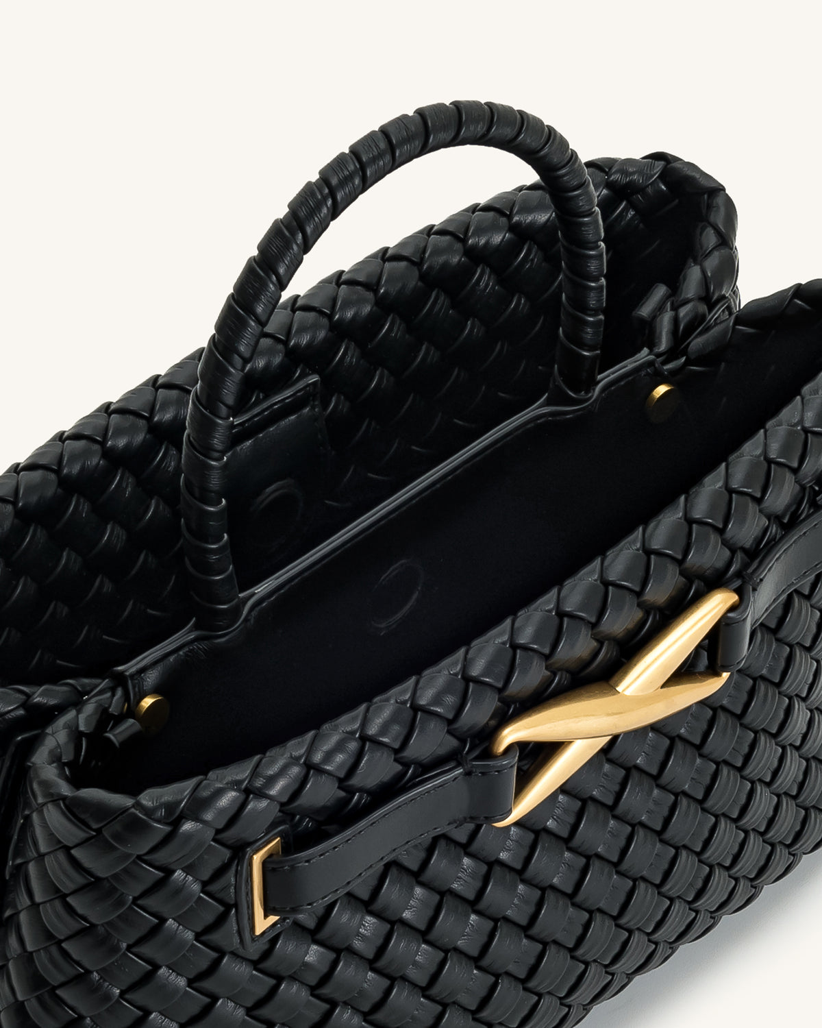 Elora Woven Tote Bag - Black - view 4