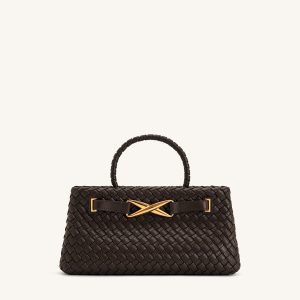 Elora Woven Tote Bag - Dark Brown - view 1