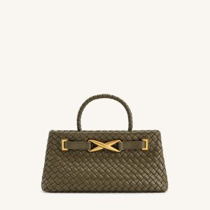 Elora Woven Tote Bag - Dark Olive - view 1