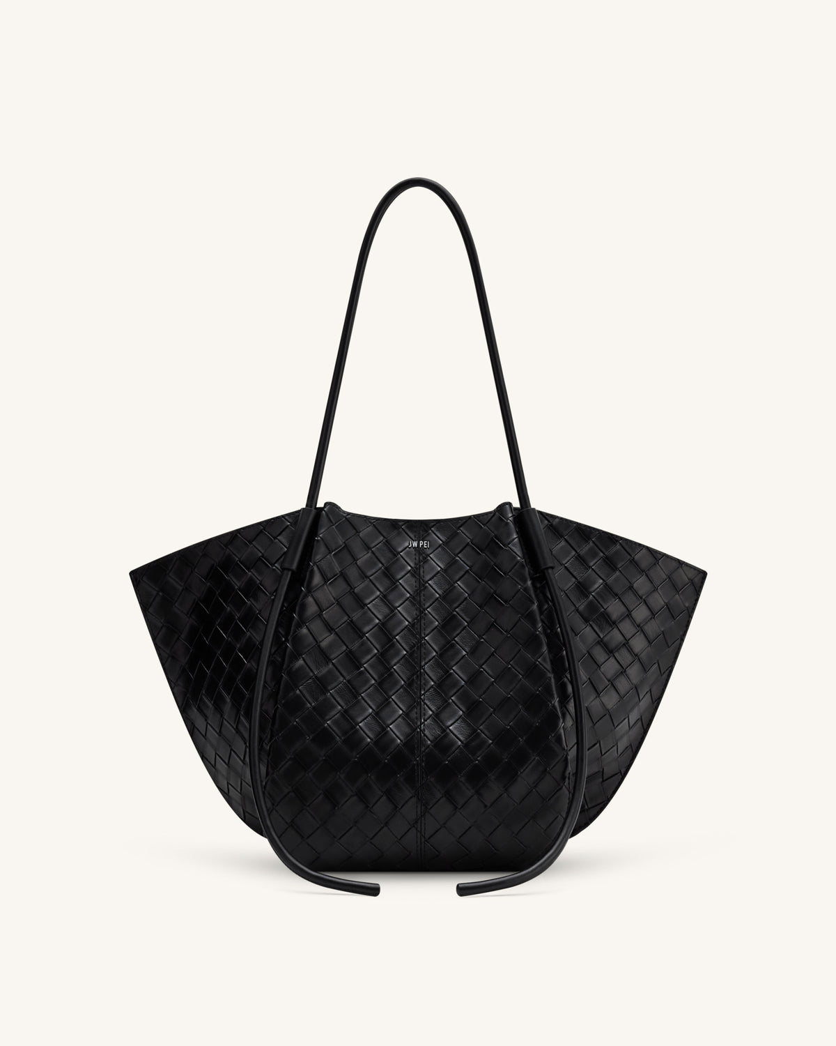 Nala Wide Weave Texture Tote Bag - Black - view 1