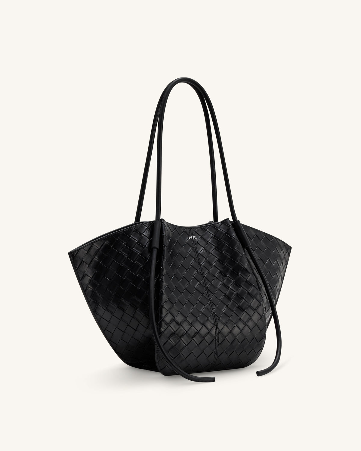 Nala Wide Weave Texture Tote Bag - Black - view 2
