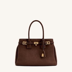 Miley Belt Embellished Tote Bag - Brown - view 1