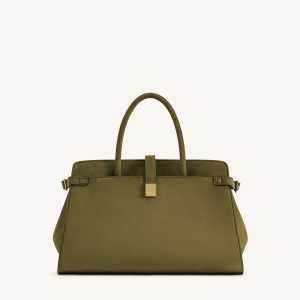 Saige Faux Suede Tote Bag - Olive Green - view 1
