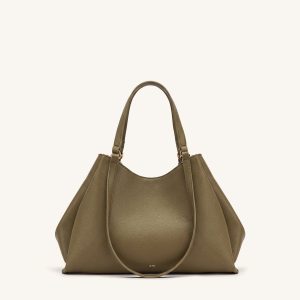 Virelia Double Handle Tote Bag - Olive Green