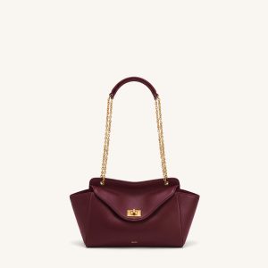 Lucia Envelope Chain Shoulder Bag - Claret