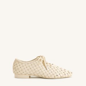 Kayla Weave Strap Flat Shoes - Beige - view 1
