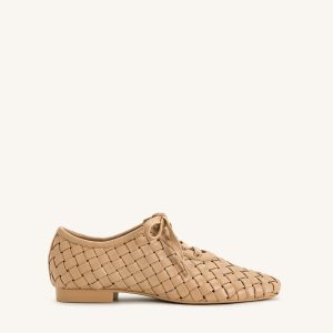 Kayla Weave Strap Flat Shoes - Apricot - view 1