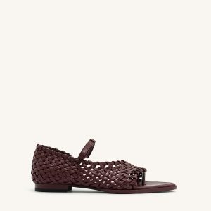 Jocelyn Weave Strap Flip-flops - Claret Red - view 1