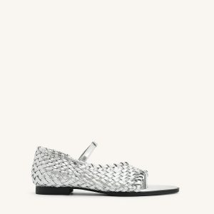 Jocelyn Weave Strap Flip-flops - Silver - view 1