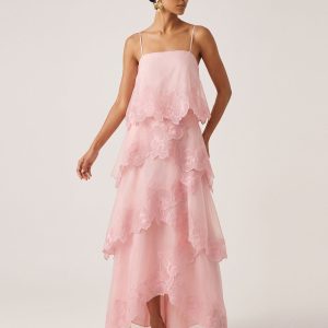 Orchid Embroidered Layered Maxi Dress - Blush Powder - view 1