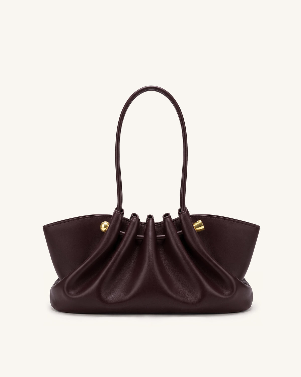 Naomi Gathered Long Handle Shoulder Bag - Deep Burgundy - view 3