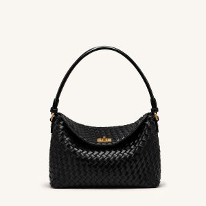 Lucia Woven Hobo Bag - Black - view 1