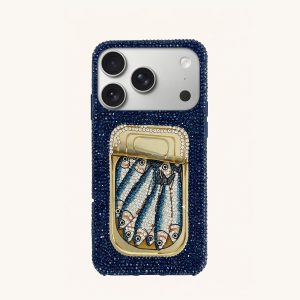 Sardine Tin Artificial Crystal Phone Case - Blue - view 1