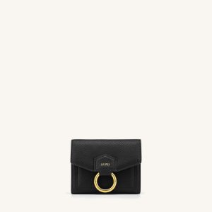 Stella Wallet - Black Grained Vegan Leather