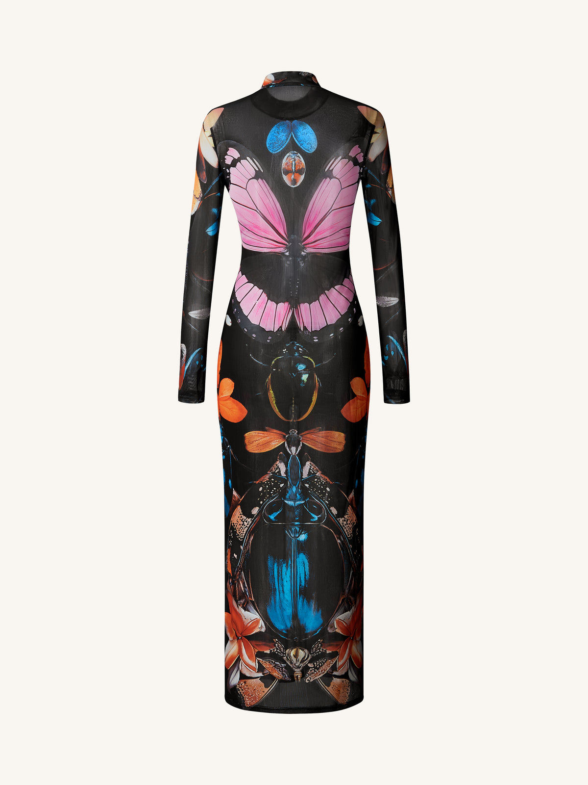 Sheer Butterfly and Beetle Gown - Multicolor - view 4