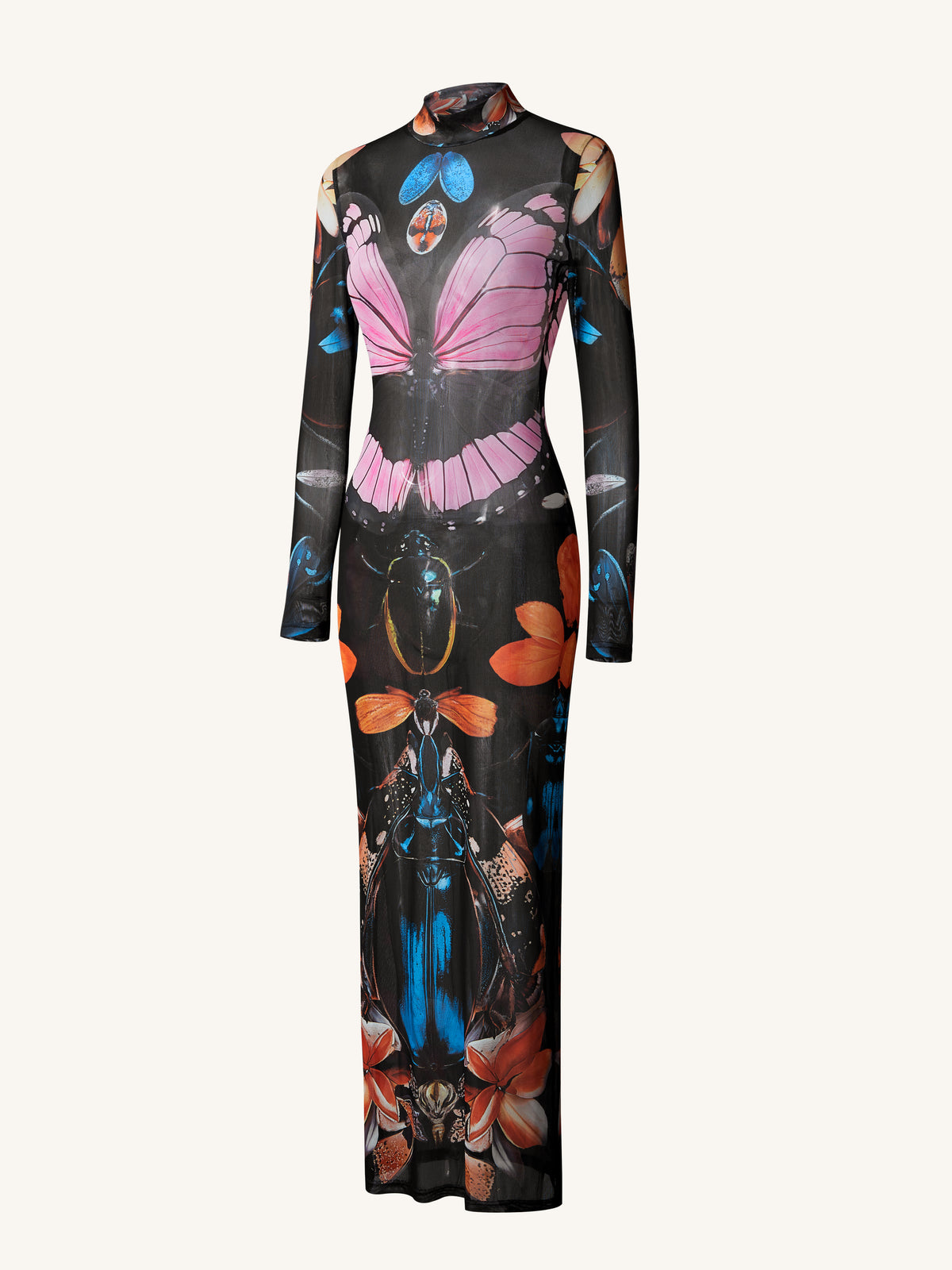 Sheer Butterfly and Beetle Gown - Multicolor - view 3