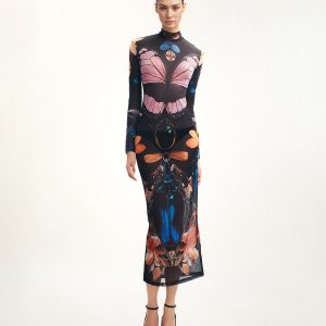 Sheer Butterfly and Beetle Gown - Multicolor - view 1
