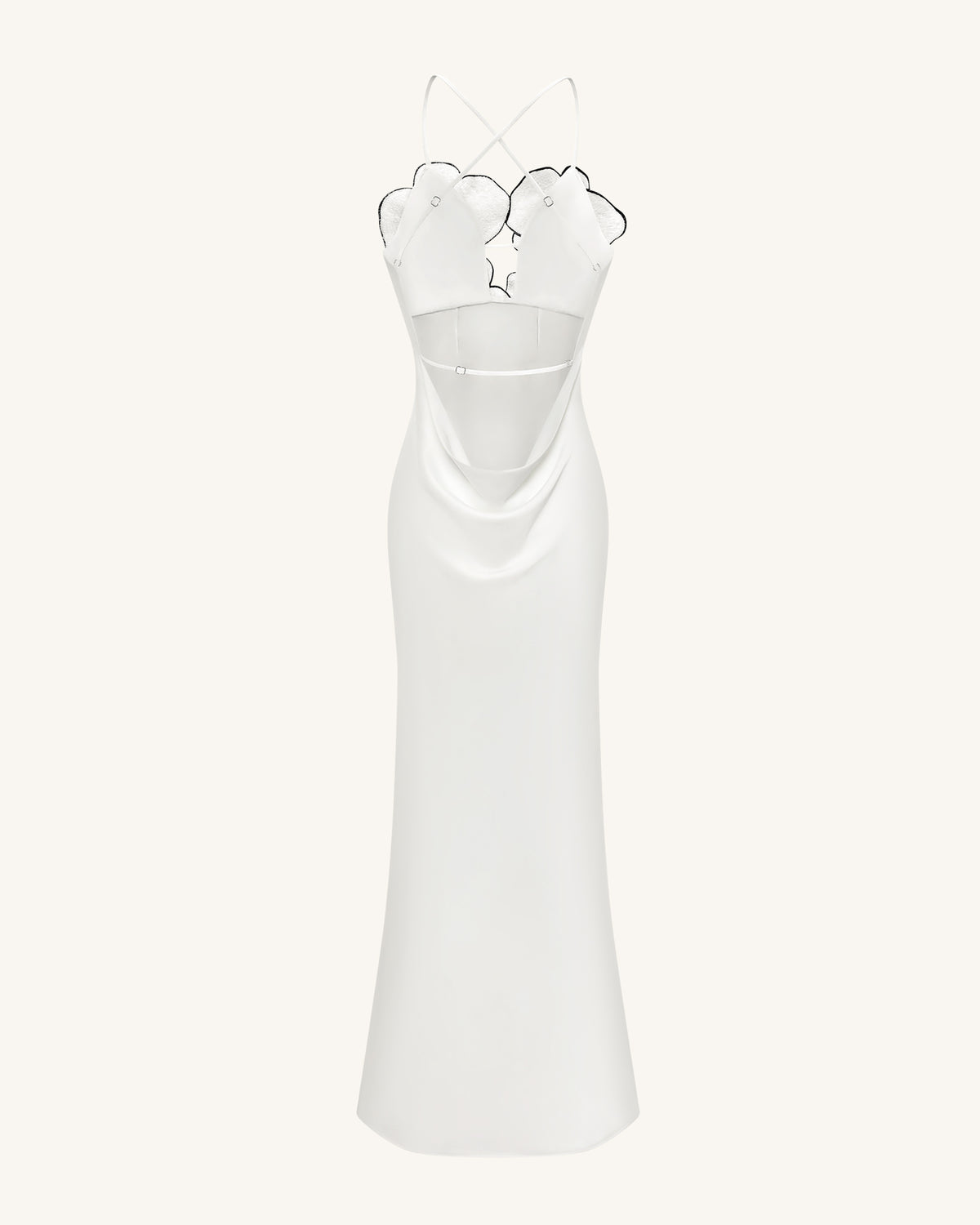 Orchid Embroidered Dress - White/Black - view 4