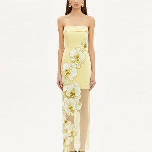 Orchid Embroidered Dress - Yellow - view 1