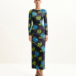 Zoe Vibrant Floral Long Sleeve Gown - Multicolor - view 1
