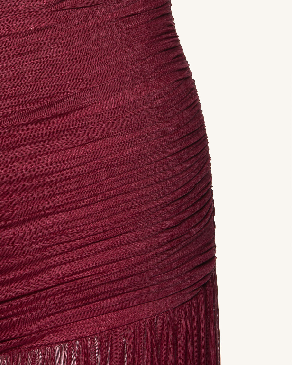Mia Pleated Mesh Dress - Burgundy - view 7