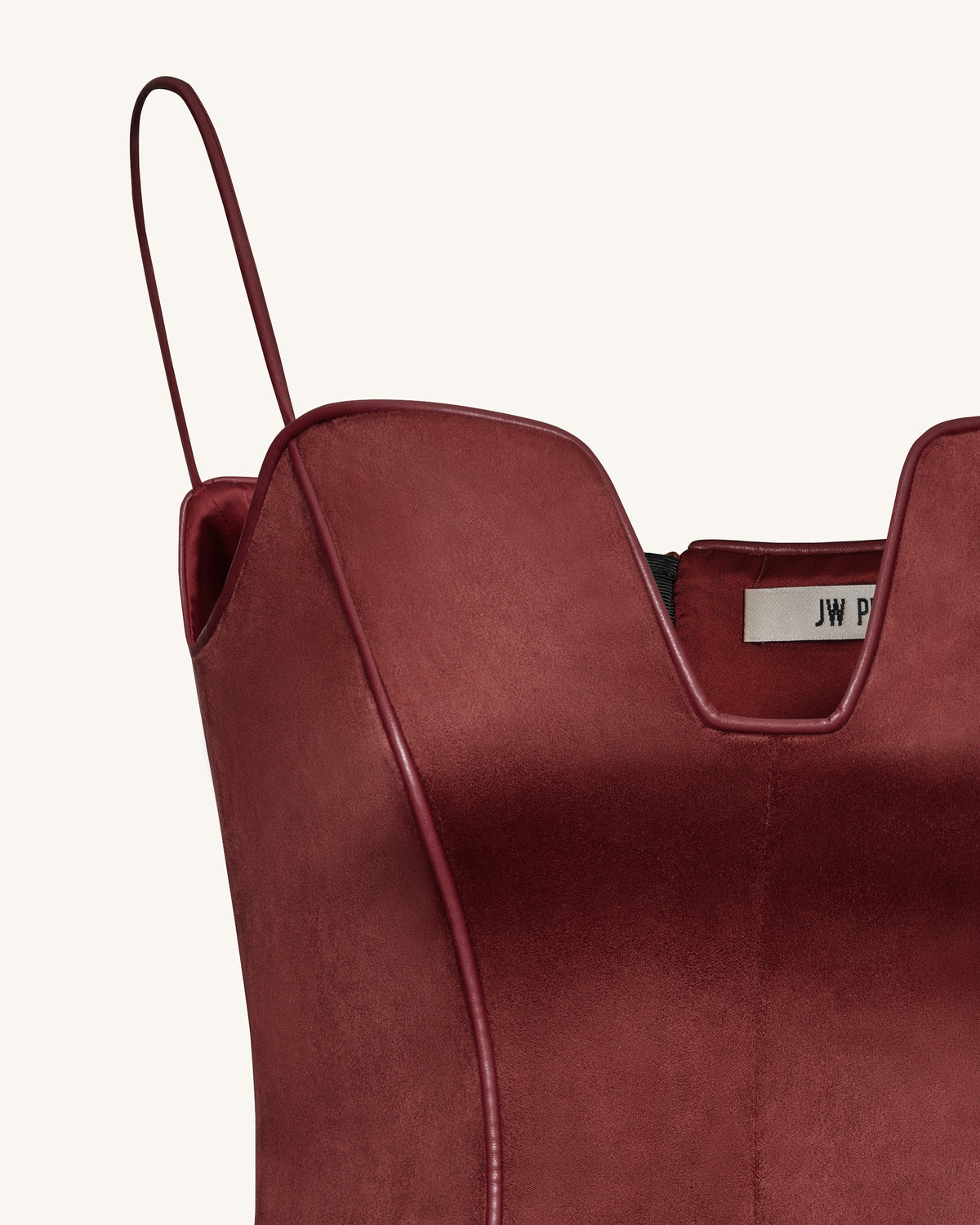 Eva Spaghetti Strap Sueded Dress - Burgundy - view 7